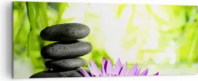 Produktbild von Bild auf Leinwand - Leinwandbild - Spa bambus blume wasser - 140x50cm - Wand Bild - Wanddeko - Leinwanddruck - Bilder - Kunstdruck - Wanddekoration - Leinwand bilder - Wandkunst - AB140x50-2477