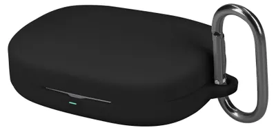 Produktbild von kwmobile Schutzhülle für Shokz OpenFit Pro Hülle - TPU Silikon Case für Kopfhörer Ladecase - stoßfestes Cover mit Karabiner - Schwarz