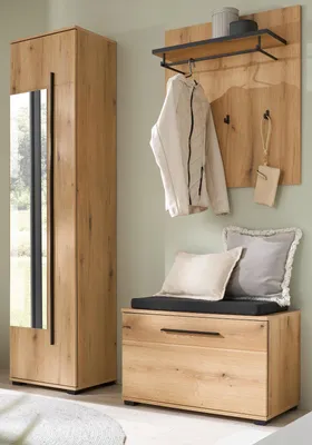 Produktbild von Garderobe Set 4-teilig "Design-D" in Evoke Eiche 140 x 200 cm
