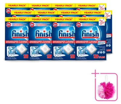 Produktbild von 12 x Finish Spülmaschinenreiniger gegen Fett und Schmutz - Sparpackung - 12 Stücke