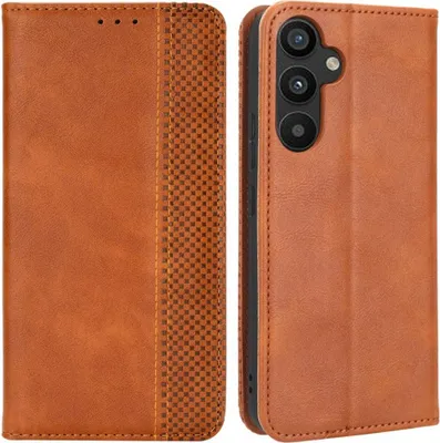 Produktbild von Samsung Galaxy A34 Hülle - Coverup Vintage Style Klapphülle - Braun