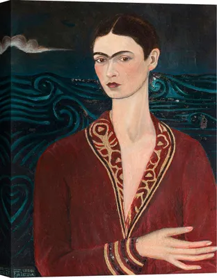 Zdjęcie produktu dla Wydruk na płótnie - Frida Kahlo - Autoportret w aksamitnej sukience, 1926 - 100x70 cm