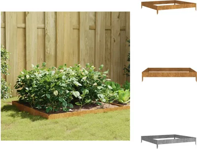 Produktbild von vidaXL Hochbeet 100x100x18,5 cm Cortenstahl -  Blumentöpfe & Pflanzgefäße