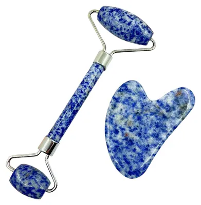 Produktbild von Jade-Roller und Gua Sha Set, Natürliches Gua Sha Board für Gesichts- und Körpermassage
