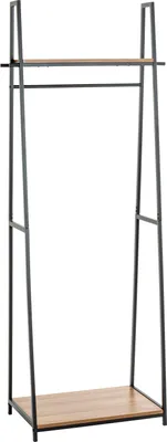 Produktbild von HAKU Standgarderobe Kleiderstangen eiche, schwarz - MDF, Metall, B/H/T: 68x166x40 cm