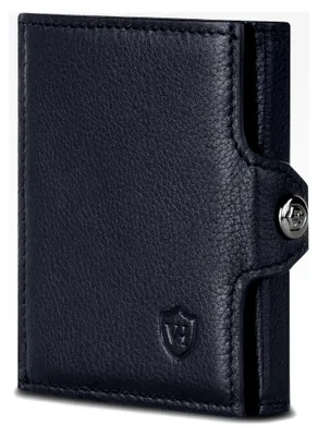 Produktbild von Slim Wallet mit XL Münzfach und RFID-Schutz - Mini Geldbörse für Herren und Damen - Kartenetui für Kreditkarten - Kleines Portemonnaie in Schwarz