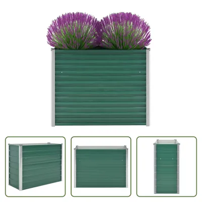 Immagine prodotto di The Living Store Letto rialzato da giardino Acciaio zincato 100x40x77 cm Verde
