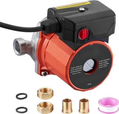 Immagine prodotto di Pompa di circolazione - Pompa di circolazione per acqua calda - 38 L/min - Comando a 3 velocità - 100 W, 220-240 V AC - Adattatore da G3/4 a G1/2 - Testata in acciaio inox - Circolazione istantanea