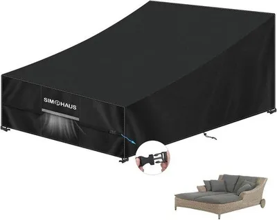 Obrázek produktu pro Potah na zahradní lehátko, rozměry 205 x 130 x 40/90 cm, odolný a vodotěsný, ochrana proti UV záření, materiál: Oxford 420D