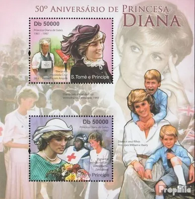 Produktbild von Briefmarken Sao Tome e Principe 2011 Mi Block 848 (kompl. Ausgabe) postfrisch Diana