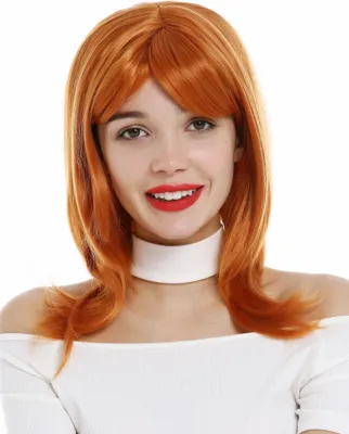 Produktbild von WIG ME UP Perücke schulterlang glatt gestuft Orange 3003-T2735