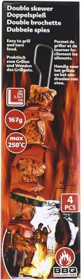 Produktbild von Doppel Grillspieße 4 Stück Edelstahl Spieße BBQ Barbecue Grill Fleisch Gemüse