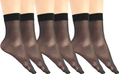 Produktbild von Giulia Damen Socken Sockchen Feinsöckchen mit Komfortbund Easy 40 Den (6er Paar) Schwarz One Size