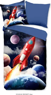 Produktbild von Duvet cover Pure 135x200 + 1* 80x80 cm - rocket in space