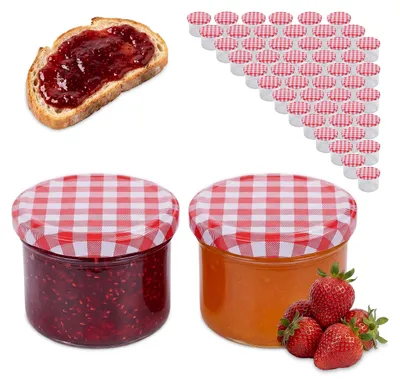 Produktbild von Relaxdays Einmachgläser, 50er Set, 220 ml, Twist Off Deckel, zum Einkochen & Einmachen, Marmeladengläser, transparent