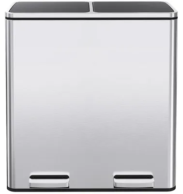 Productafbeelding van Clevich Vuilnisbak voor de keuken, 2 x 30 liter, 2 compartimenten, afvalscheidingssysteem 60 liter, 2 stuks, kunststof