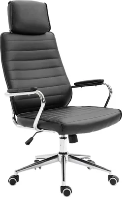 Image de Chaise de bureau SVITA avec appui-tête Fauteuil de direction Chaise de bureau pivotante noire