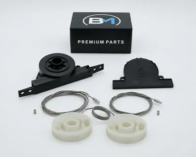 Imagen del producto de Kit de reparación para guía de puerta corredera eléctrica (lado derecho) para VW T5 T6, incluyendo carcasa
