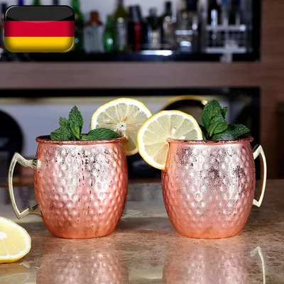 Produktbild von Moscow Mule Becher Gehämmerte Kupferbecher Moscow Mule Set für Party Cocktail