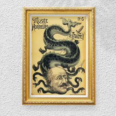 Produktbild von Klassisches Wandposter - Kunstmensch Schlangen - A2 (42 cm x 59,5 cm)