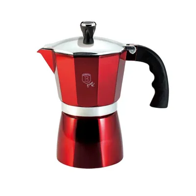 Produktbild von Espressokocher 3 Tassen Burgundy Metallic Line BERLINGERHAUS BH-6387