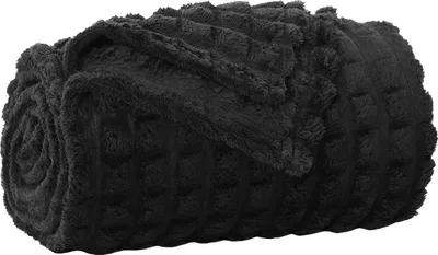 Produktbild von vidaXL Überwurfdecke Schwarz 240 x 220 cm Fleece