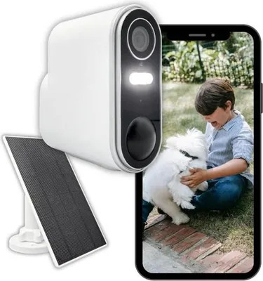 Zdjęcie produktu dla Konyks Camini Air 2 Solar Bezprzewodowa Kamera Zewnętrzna, 3MP, Bateria 9600mAh, Kolorowa Wizja Nocna, Detekcja Ruchu, Zasilanie Solarne