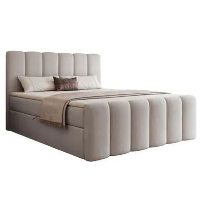 Produktbild von HEKIERT MEBLE Kontinentalbett PALERMO 140 x 200 cm mit Matratze GRAU