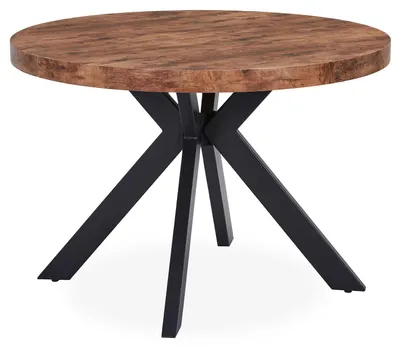 Image de MENZZO Table ronde extensible Myriade Noir et Noyer