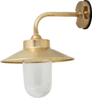Produktbild von Außenwandleuchte Haus Terrasse IP43 E27 Echt-Messing Maritim Außenleuchte Wand