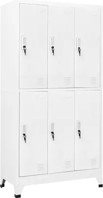 Image de Armoire à casier avec 6 compartiments Acier 90x45x180 cm Gris