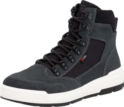 A studio shot of a men's gray boot.
