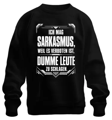 Immagine prodotto di Maglietta o felpa con scritta sarcastica: "È vietato essere stupidi". Colore: nero. Taglia: S