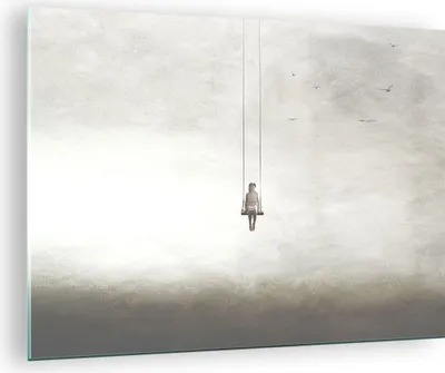 Produktbild von Bilder auf glas - Einteilig - Schwingen rein Wolken - 70x50cm - Glasbilder - Wandbilder - Bilder - zum Aufhängen bereit - Wanddekoration aus Glas - Glas Bilder - Wandbild auf Glas - GAA70x50-4875