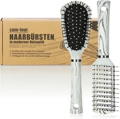 Produktbild von COM-FOUR® 2-teiliges Haarbürsten Set für Frauen und Männer - Skelettbürste, Allzweckbürste - Haarstyling