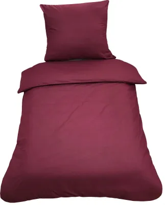 Produktbild von 2 teilige Uni Bettwäsche 135 x 200 cm bordeaux Einfarbig Renforce Baumwolle