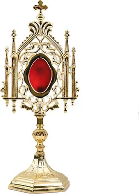 Produktbild von Monstranz Reliquiar 35cm Hausaltar Golden Relikthalter 2846