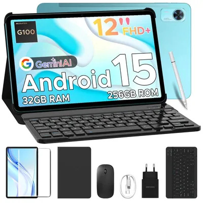 Productafbeelding van DOOGEE Tab E3+ Android 15, 12 inch, 32 (8+24)GB + 256GB (uitbreidbaar tot 2TB), 4G LTE, 90Hz, 8800mAh/18W, toetsenbordset