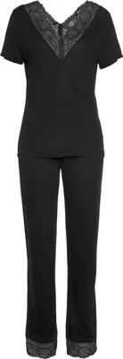 Produktbild von LASCANA Pyjama 2 -teilig schwarz Größe 40/42