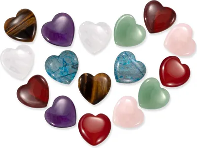 Immagine prodotto di Pietre di cristallo curative del cuore - Pietre lucidate per la gestione dello stress e il bilanciamento dei chakra - 16 pezzi