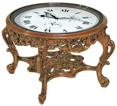 Produktbild von Casa Padrino Luxus Barock Couchtisch mit Uhr Braun - Prunkvoller Barockstil Cocktailtisch - Barock Möbel - Barock Interior - Edel & Prunkvoll - Luxus Qualität - Italy