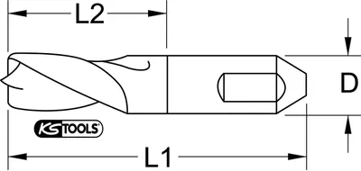 Produktbild von KS Tools 332.0408, Bohrer, Drehung der rechten Hand, 6,5 mm, 44 mm, Universal, 1,5 cm