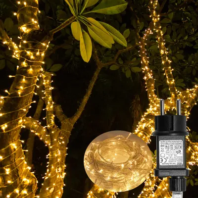 Obrázek produktu pro Světelná girlanda Peviasot, 100 metrů, 400 LED diod, teplá bílá barva, vánoční osvětlení, vánoční dekorace, vhodné pro zahradu a party