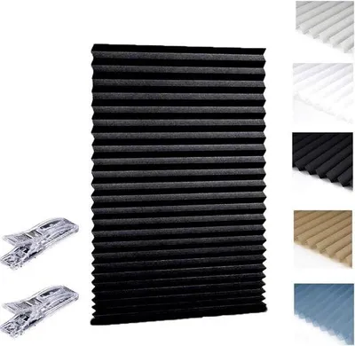 Productafbeelding van Raamjaloezieën - Zelfklevende gordijnen - Privacy creëren - Zonder boren te monteren - 60 x 180 cm - Zwart