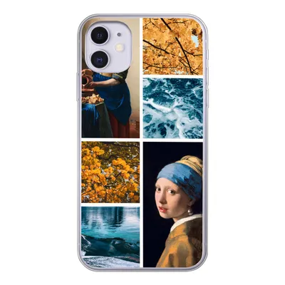 Produktbild von MuchoWow® Handyhülle Schutzhülle Hülle für iPhone 11 Milchmädchen - Mädchen mit Perlenohrring - Collage Silikon Softcase Handy Hülle - Handytasche