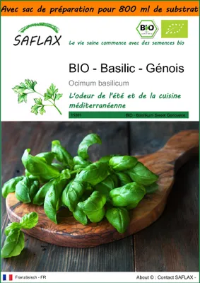 Image de SAFLAX Garden in the bag -- Basilic - Génois - 800 graines - Ocimum