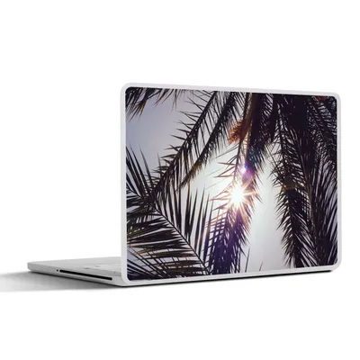 Produktbild von MuchoWow® Laptop Aufkleber Sticker Cover Palmwedel - Sonne - Sommer 31x22.5 cm - Laptop-Deko