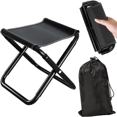 Produktbild von Zusammenklappbarer und tragbarer Campinghocker / Mini-Klappstuhl, ideal zum Angeln und Grillen, 26 x 26 x 28 cm