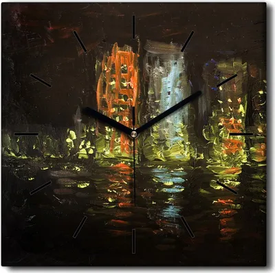 Produktbild von Coloray Uhr auf Leinwand 30x30 cm Wand Uhr Dekoration Wohnzimmer Segeltuch schwarze Hände -Landschaftsarchitektur