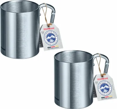 Obrázok produktu pre Westmark 2 poháre z nehrdzavejúcej ocele s rukoväťou na karabínku, 300 ml, 615422E3